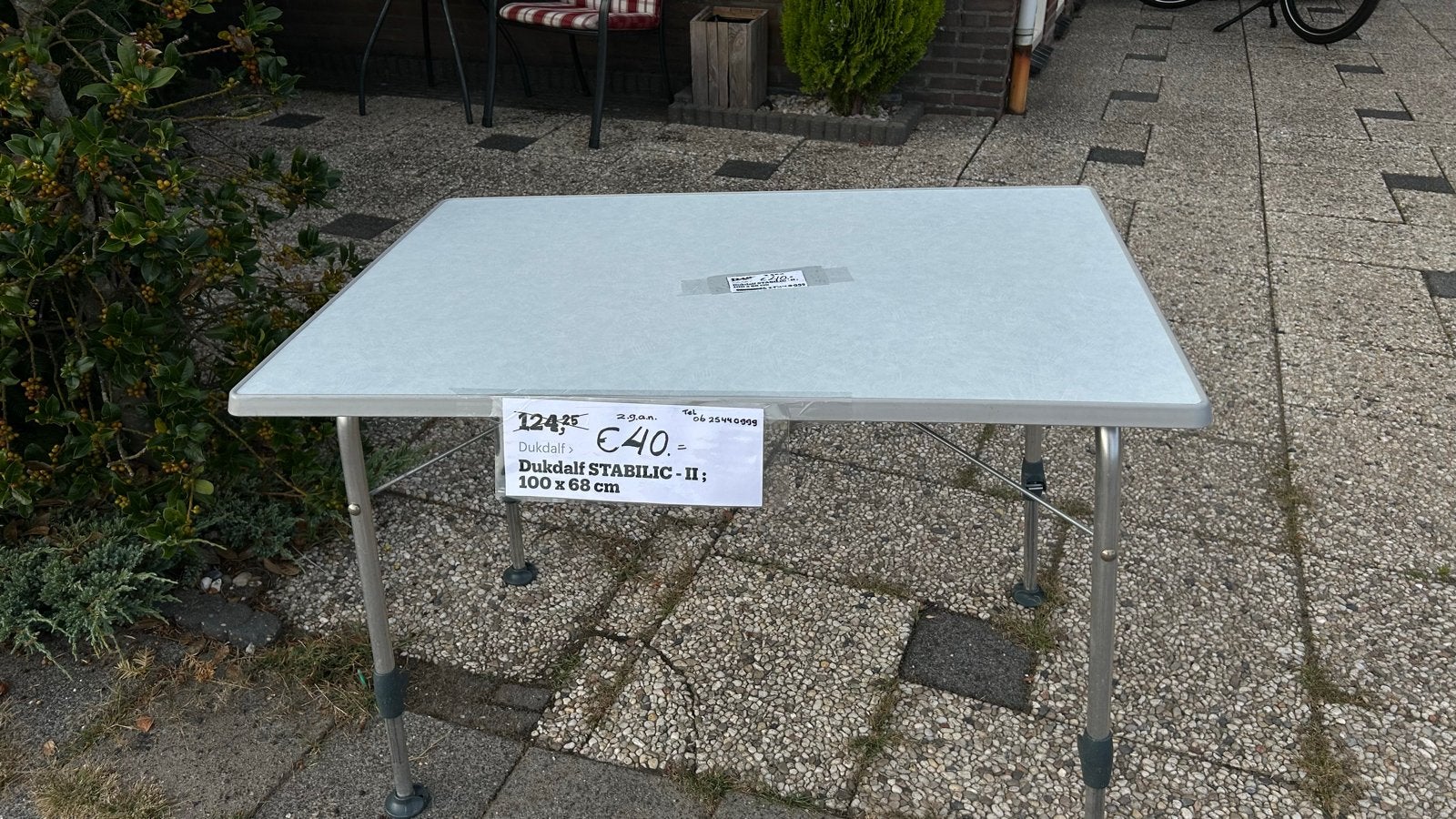 Dukdalf Stabilic II campingtafel - 100x68 cm, Ophalen of Verzenden, Gebruikt
