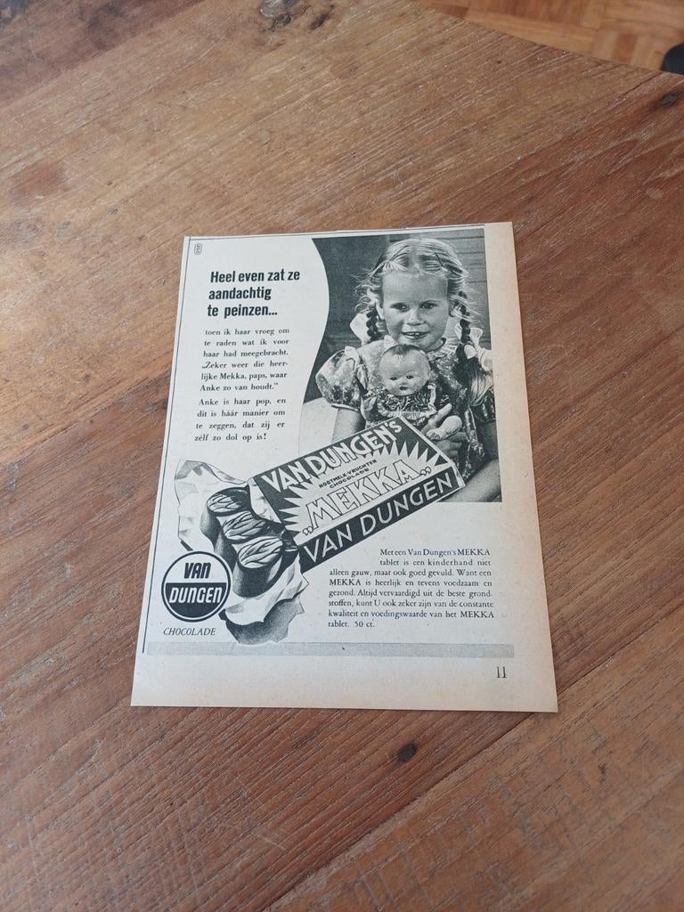 Advertentie van Dungen Mekka tablet 1951, Verzamelen, Ophalen of Verzenden, Zo goed als nieuw, Overige typen