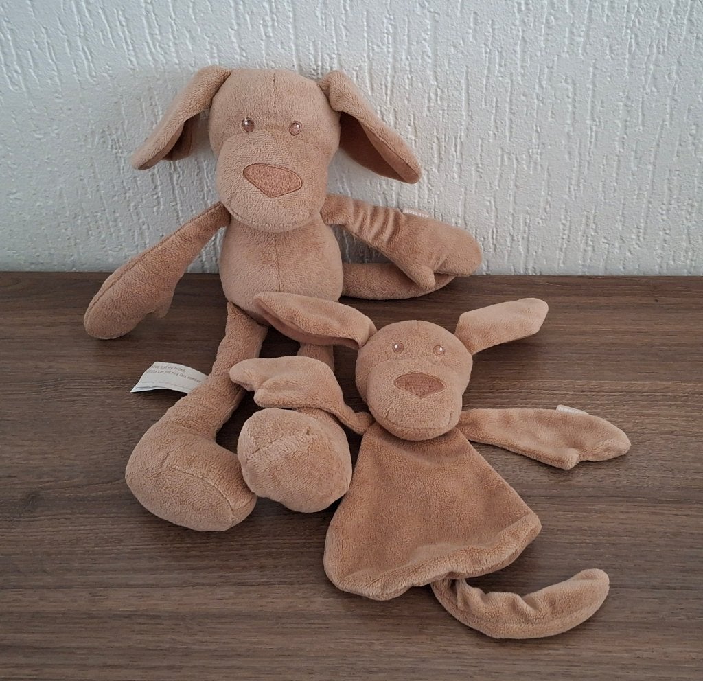 Knuffel en Knuffeldoekje van Zeeman, Bruine Hond, Zo goed als nieuw, Middelgroot (20 tot 80 cm), Met label, Bruin
