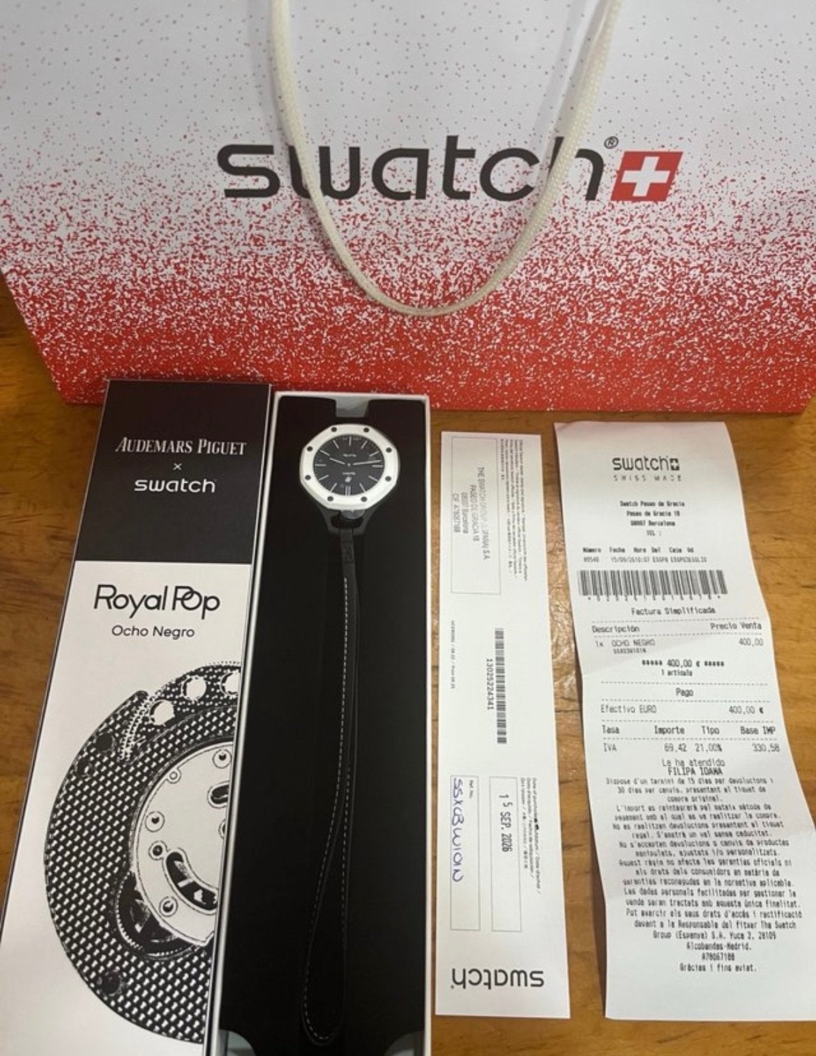 Swatch x Audemars Piguet Royal Pop "Ocho Negro" - Origineel, Kunststof, Polshorloge, Swatch, Nieuw