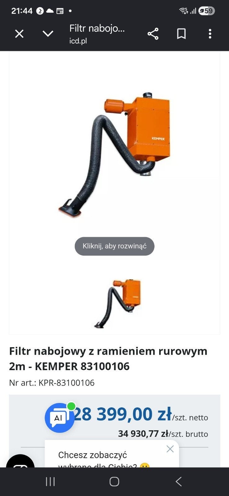 lasdampafzuiger kemper afzuiging, Ophalen of Verzenden