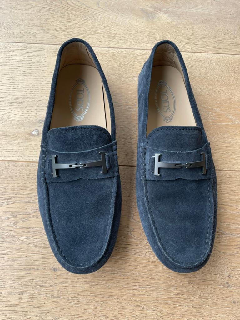 Tod’s City Gommino Suede blauw 9,5 / 44 loafers, Loafers, Blauw, Nieuw, Ophalen of Verzenden