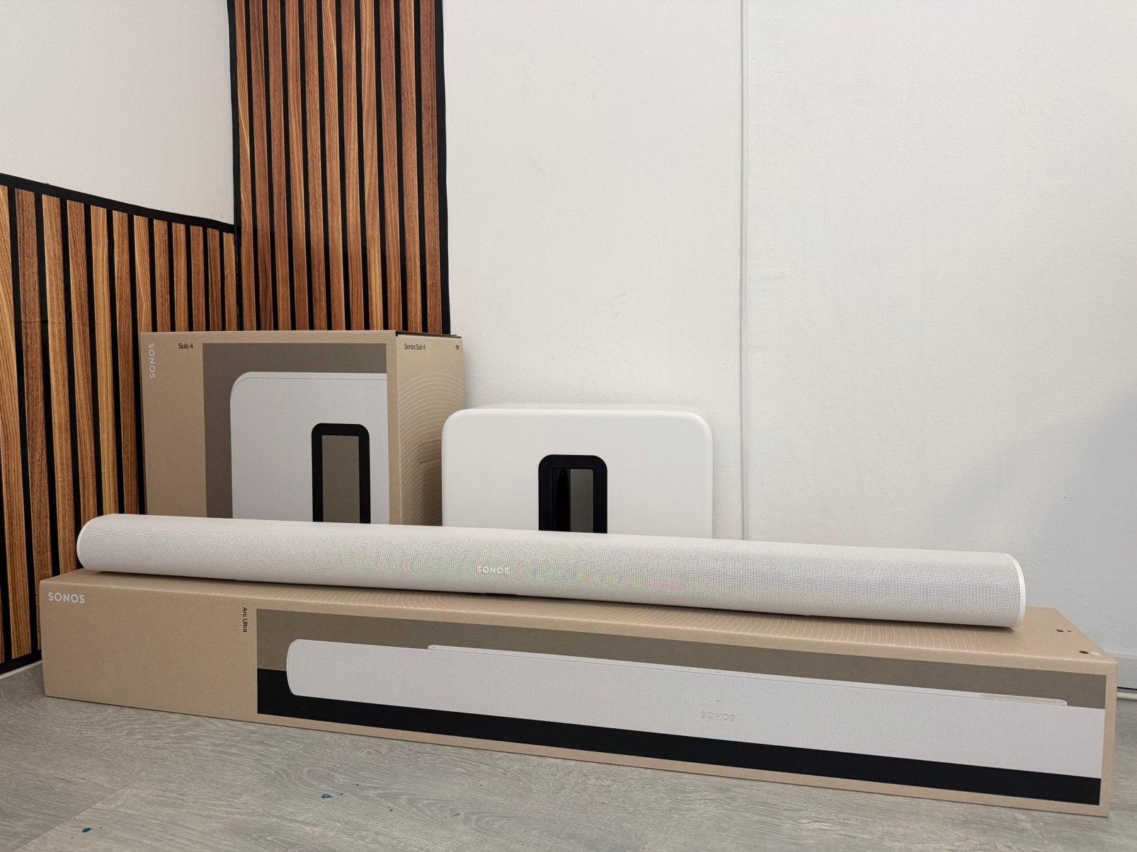 Sonos Arc Ultra + Sonos Sub 4 – Wit – Zo goed als nieuw!, Ophalen, Zo goed als nieuw