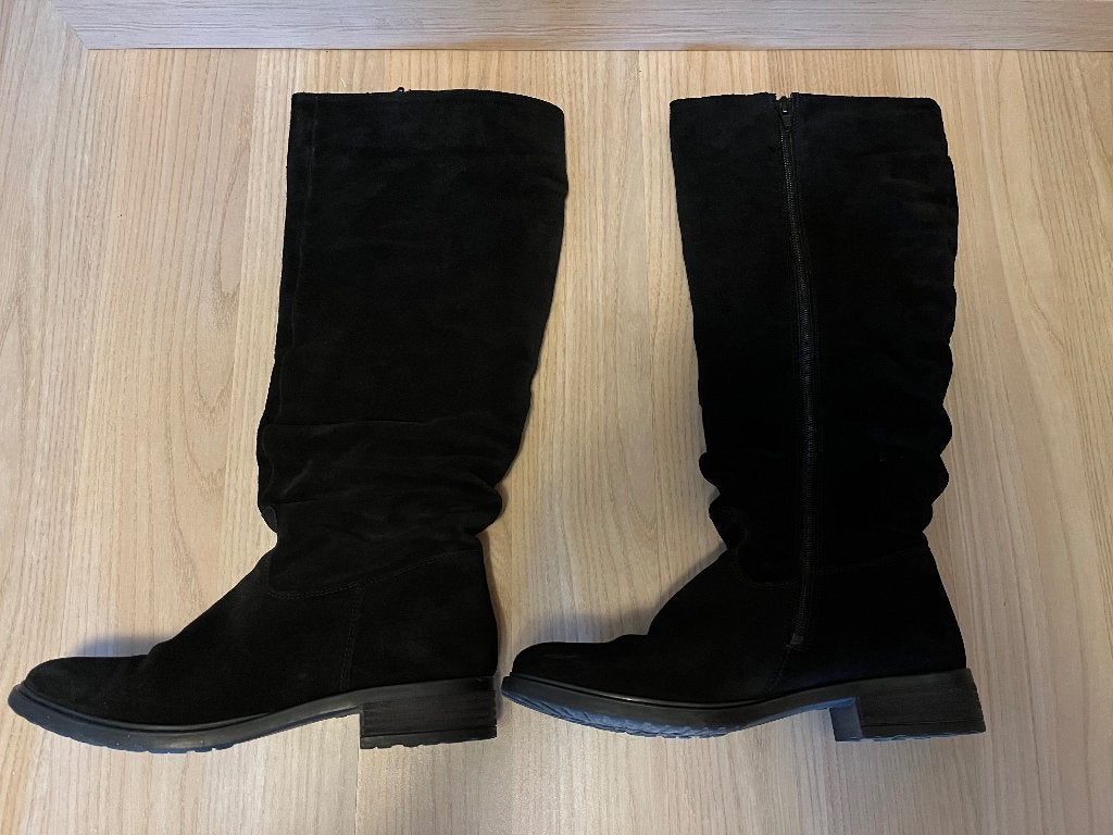 Zwarte suede dames laarzen, maat 40 , merk Cafe Moda, Hoge laarzen, Zwart, Cafe moda, Ophalen of Verzenden
