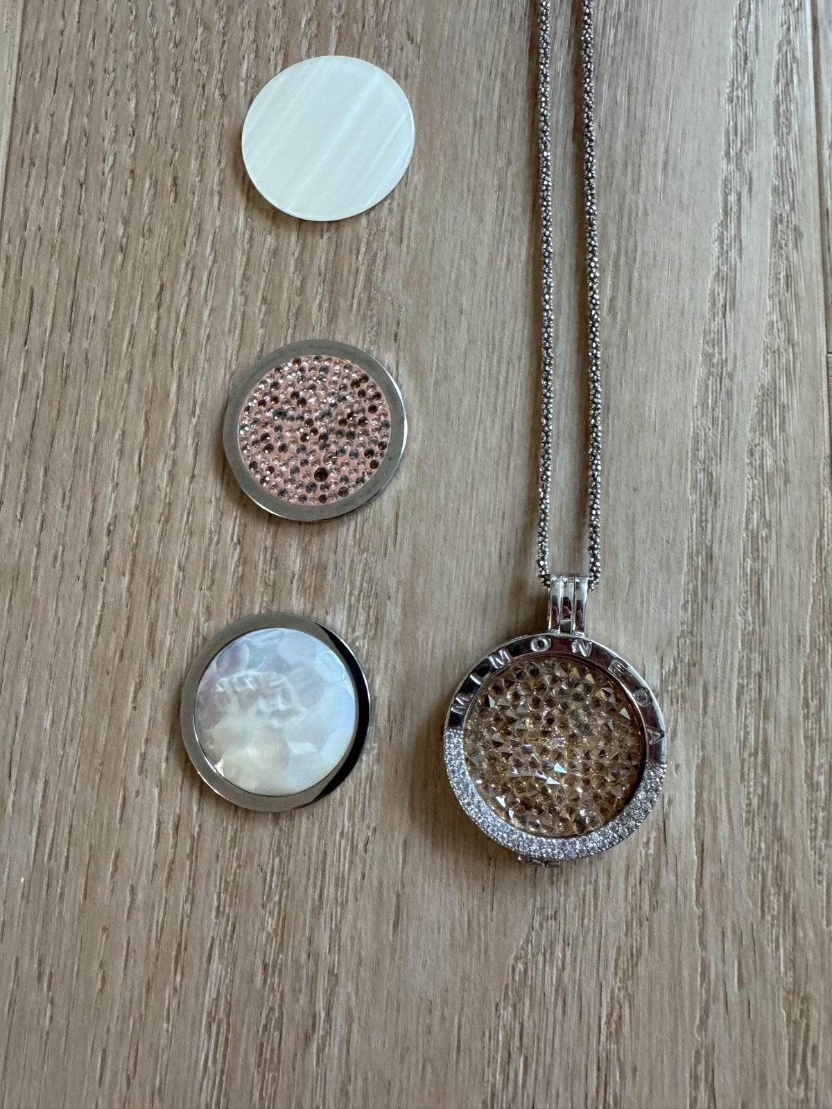 Mi Moneda set deluxe ketting met verwisselbare munten, Sieraden, Tassen en Uiterlijk, Ophalen of Verzenden, Zo goed als nieuw