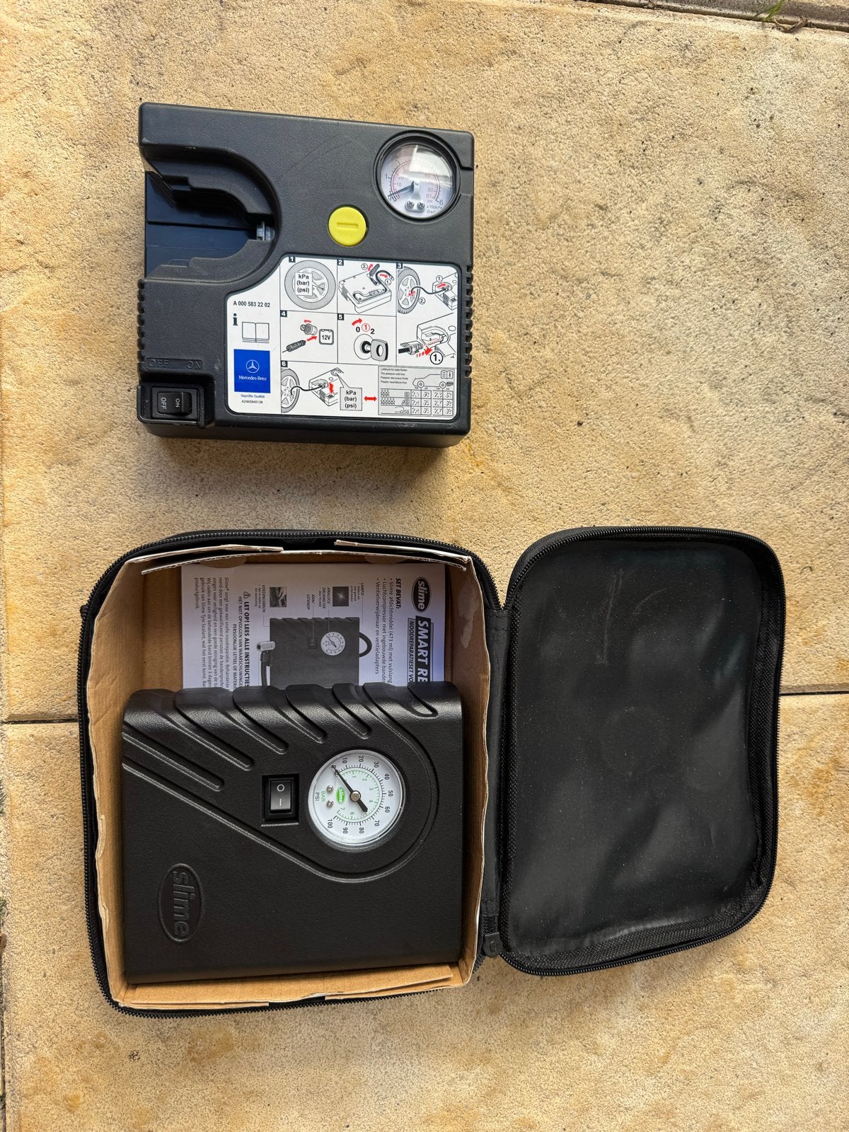 Slime Luchtcompressor met ingebouwde bandendrukmeter, Ophalen of Verzenden, Gebruikt