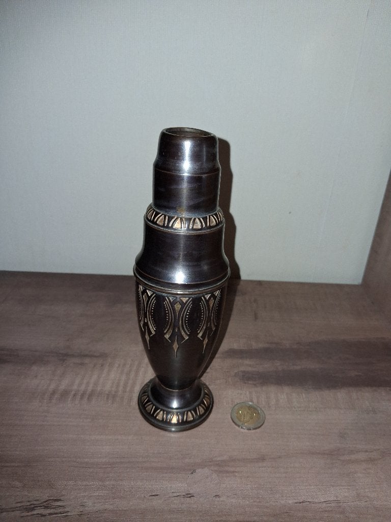Antieke Daalderop Tiel Art Deco vaas – donker koper, Antiek en Kunst, Ophalen of Verzenden