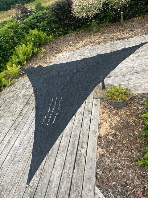 Schaduwdoek 5x5x5 mtr, Tuin en Terras, Schaduwdoeken, Ophalen of Verzenden, Zo goed als nieuw