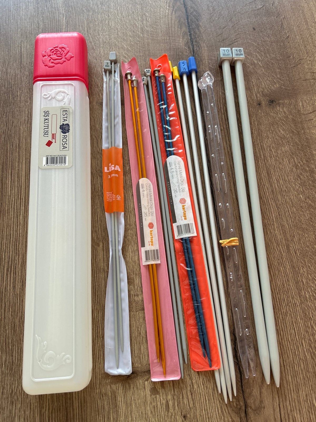Diverse breinaalden set met opbergkoker, Ophalen of Verzenden, Gebruikt, Breien, Naald