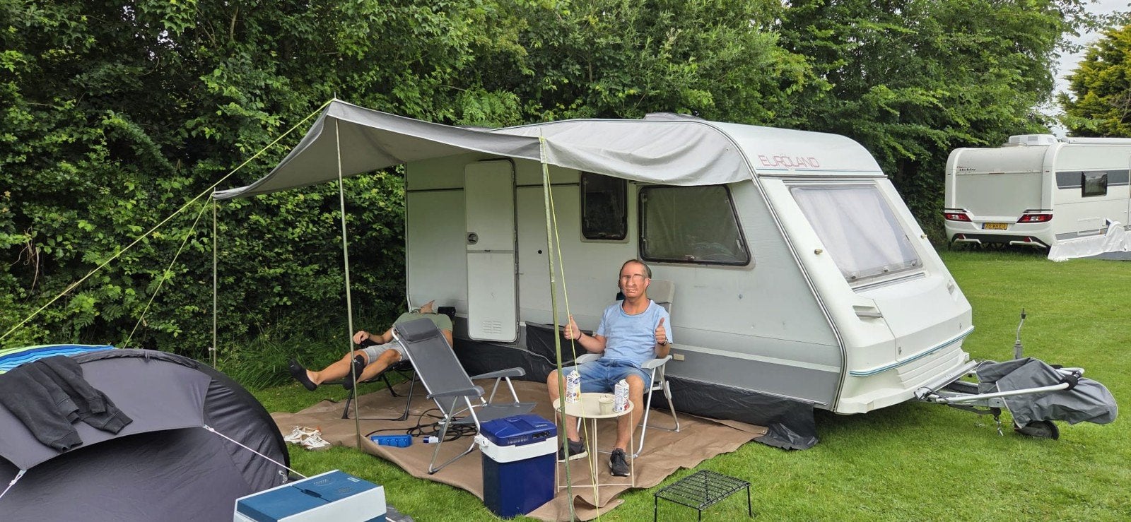 Luifel caravan maat 8, Ophalen