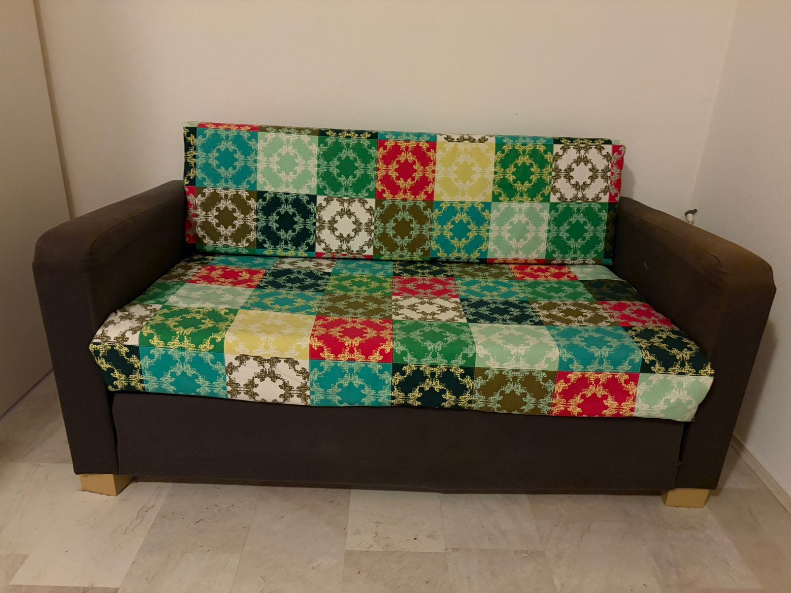 Zit-slaapbank Ikea, Huis en Inrichting, Ophalen, Meerkleurig, 190 cm of minder, Zo goed als nieuw