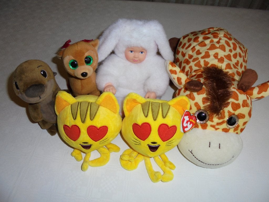 12 knuffels o.a. de witte van Anne Geddes, Ophalen of Verzenden, Zo goed als nieuw, Overige typen