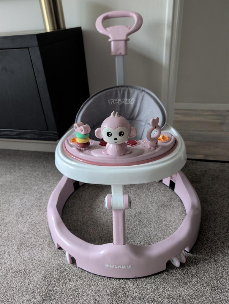 Roze Twinky Baby Loopstoel met Speelgoed, Ophalen of Verzenden, Zo goed als nieuw