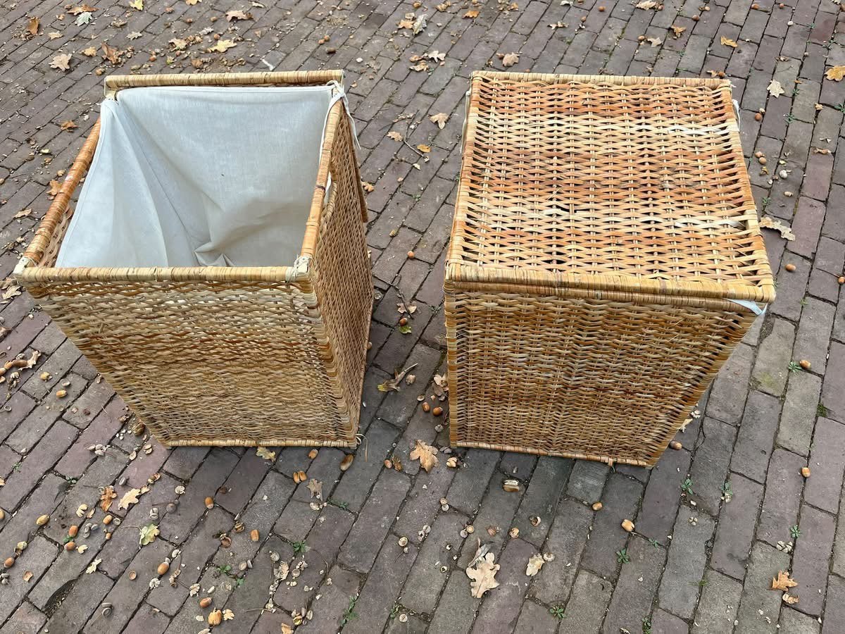 2 rieten wasmanden, Ophalen, Zo goed als nieuw, Rechthoekig, Riet
