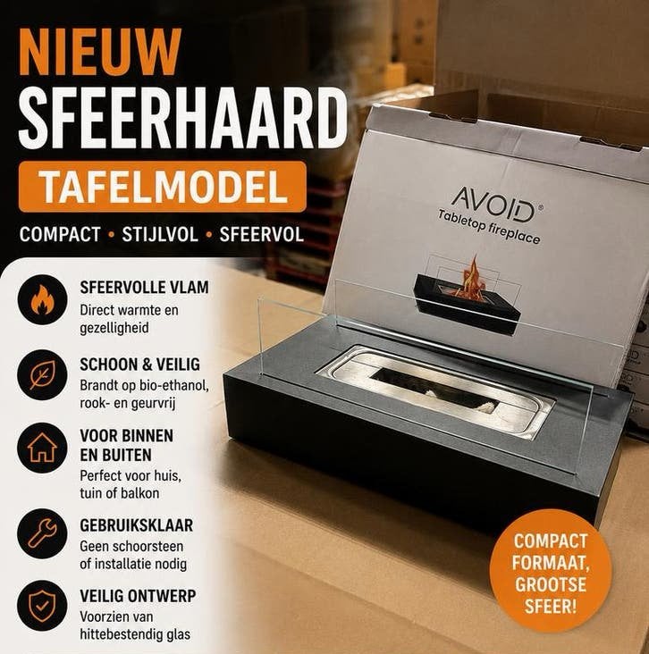 Nieuwe tafelhaard / sfeerhaard – bio ethanol – OP=OP, Ophalen of Verzenden, Nieuw, Vrijstaande haard, Overige soorten