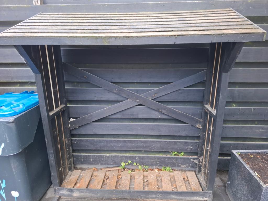 Houtopslag voor haardhout - Zwart geverfd, Tuin en Terras, Haardhout, Ophalen