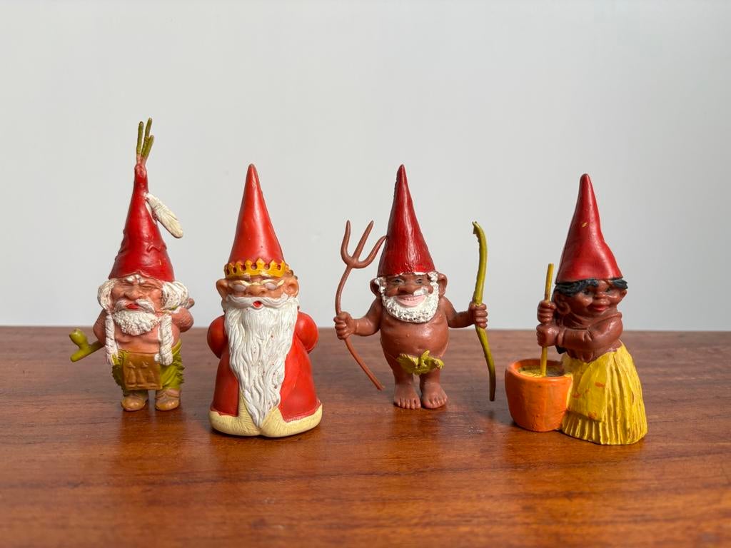 4 Rien Poortvliet David de Kabouter poppetjes, Verzamelen, Ophalen of Verzenden, Gebruikt
