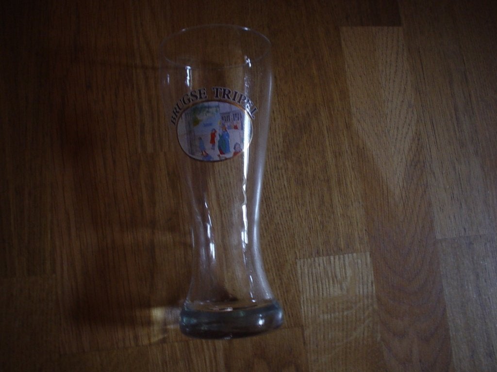 Bierglas Brugse tripel bier, Ophalen of Verzenden, Zo goed als nieuw, Glas of Glazen, Overige merken