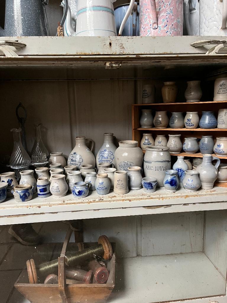 antieke azijn en mosterdpotjes van J.F.Tack, Antiek en Kunst, Antiek | Keramiek en Aardewerk, Ophalen