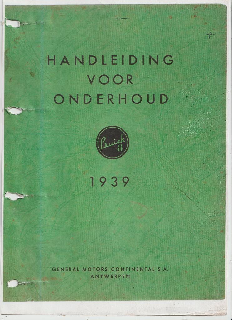Buick 1939 Werkplaatsboek NEDERLANDS, Auto diversen, Ophalen of Verzenden
