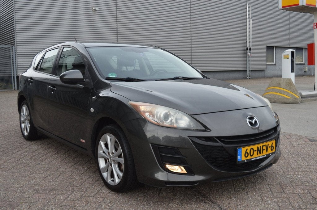 Mazda 3 1.6 GT-M Line bj10 ecc cruise leuke auto, Voorwielaandrijving, Stof, Gebruikt, Zwart