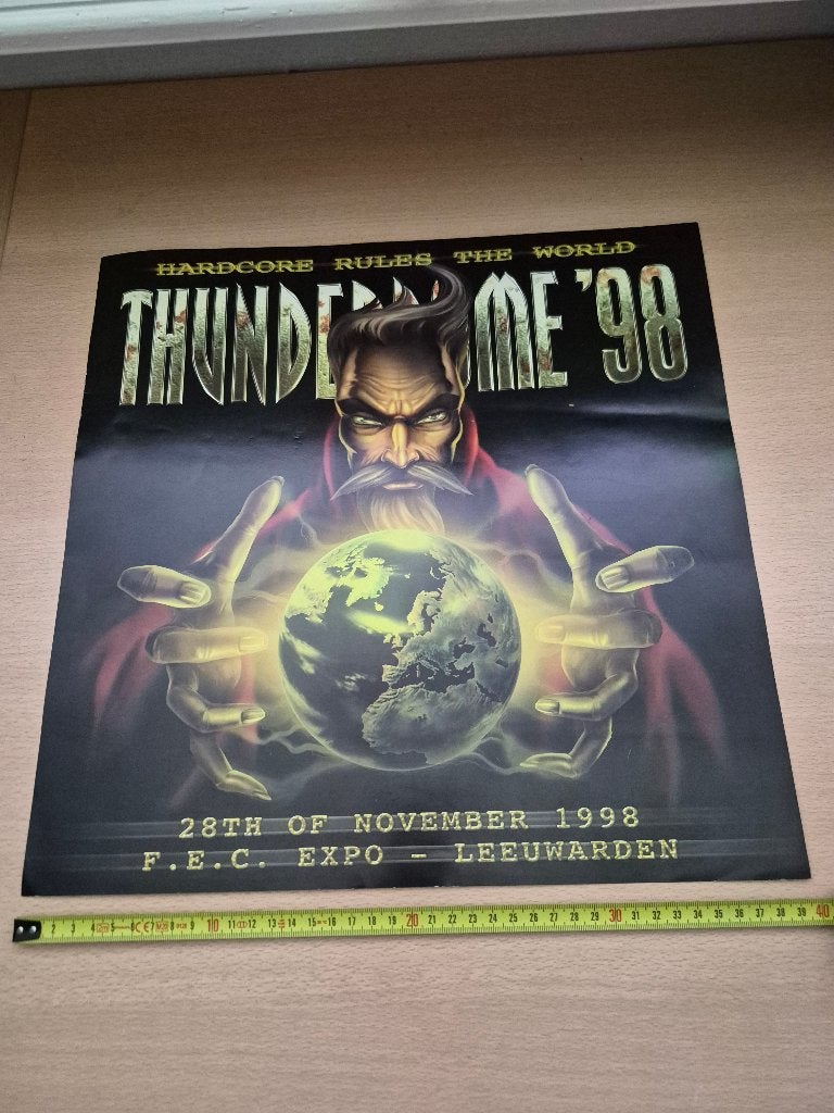 Thunderdome '98 flyer - Hardcore Rules The World, Verzamelen, Posters, Ophalen of Verzenden, A1 t/m A3, Overige onderwerpen, Rechthoekig Staand
