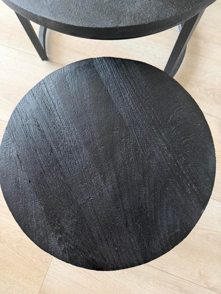 MANGOHOUT Salontafel set van 3, Ophalen, Zo goed als nieuw, Rond, 50 tot 100 cm
