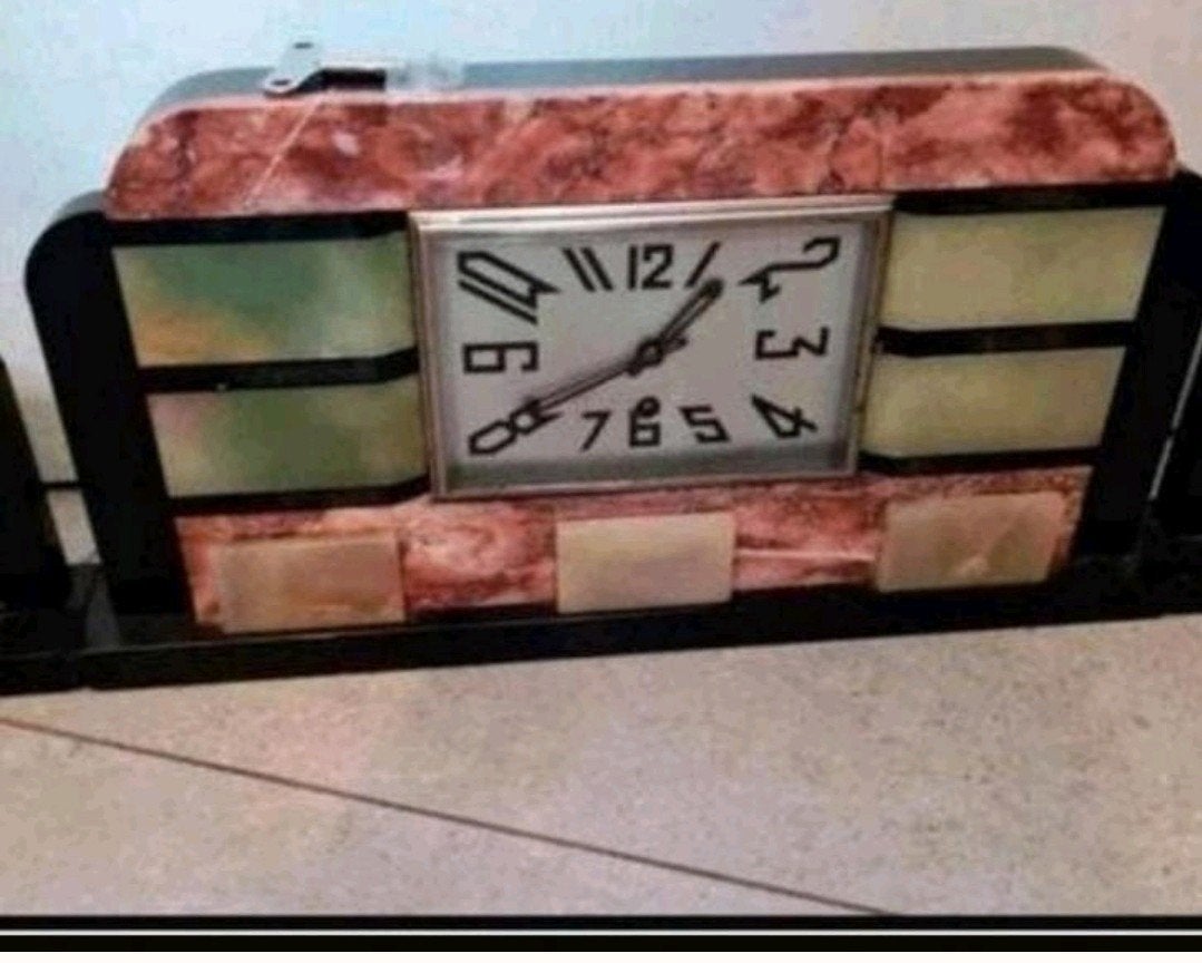 Vintage Art Deco Mantelklok uniek Design, Ophalen of Verzenden