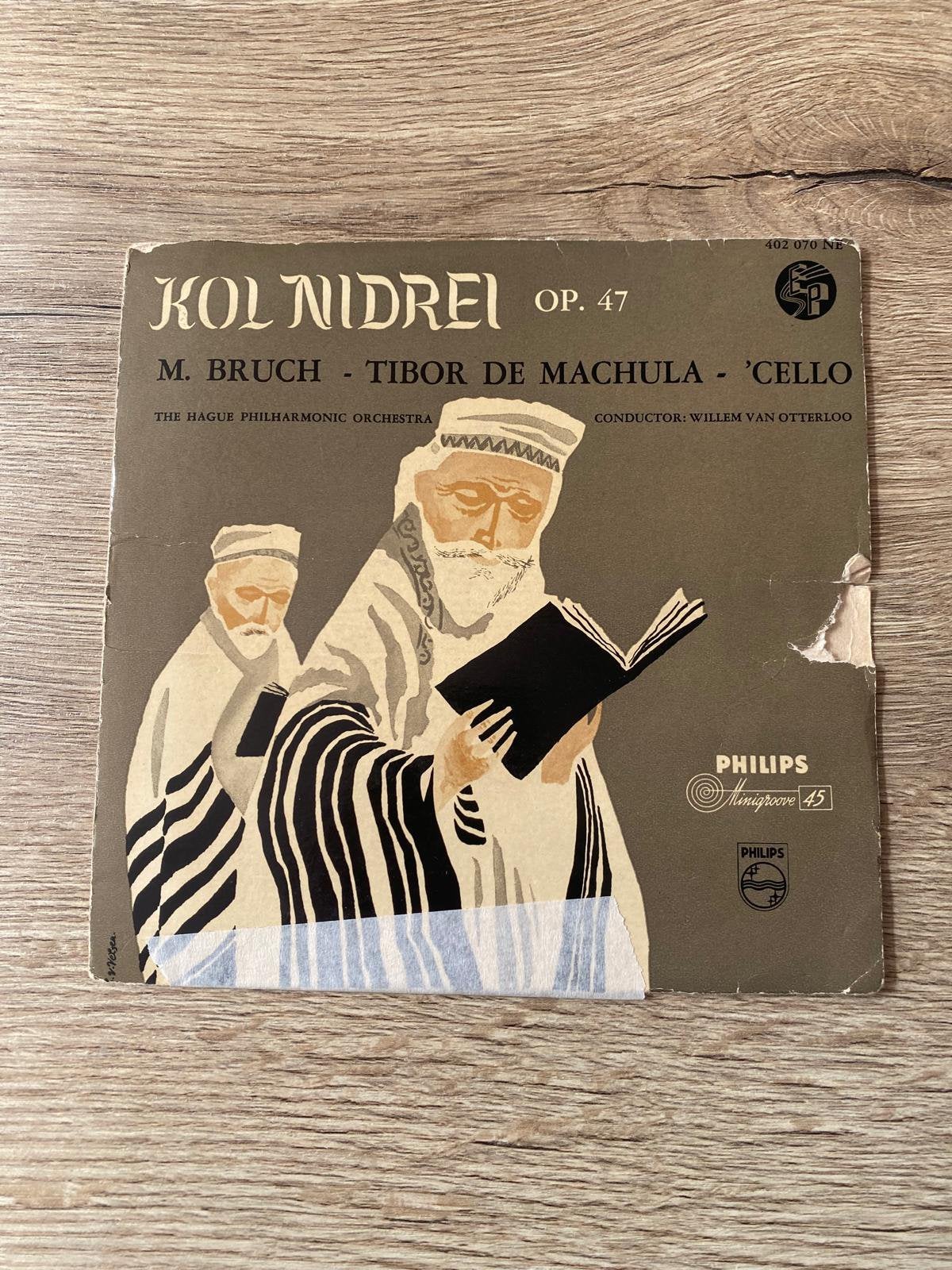 Vintage Bruch EP – Kol Nidrei op. 47 | Philips, Gebruikt, Ophalen of Verzenden, EP, Overige typen