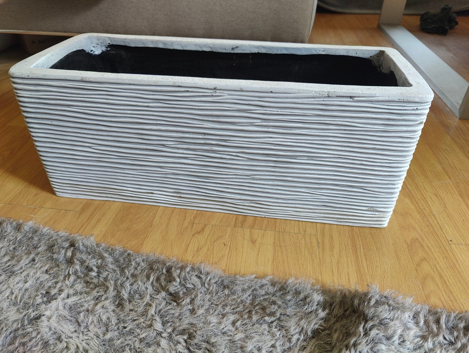 Stijlvolle Rechthoekige Bloembak - Grijs Betonlook, Tuin en Terras, Bloembakken en Plantenbakken, Ophalen, Gebruikt, Minder dan 30 cm