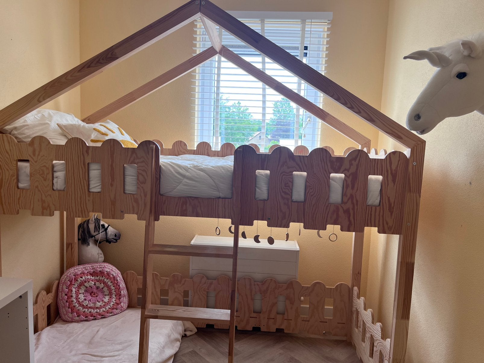Bedhuisje hoogslaper petit puk 85x215cm  - Zo goed als nieuw, Hoogslaper, Eenpersoons, 210 cm, Ophalen of Verzenden