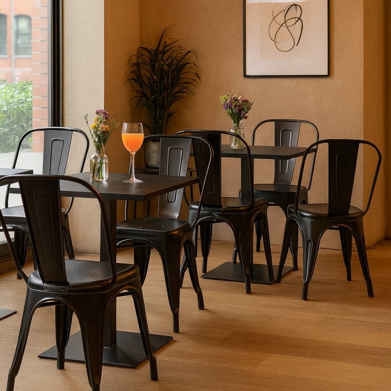 Lix cafe Franse bistro industriele wedding stoelen, Ophalen of Verzenden, Nieuw, Bruin, Vijf, Zes of meer stoelen
