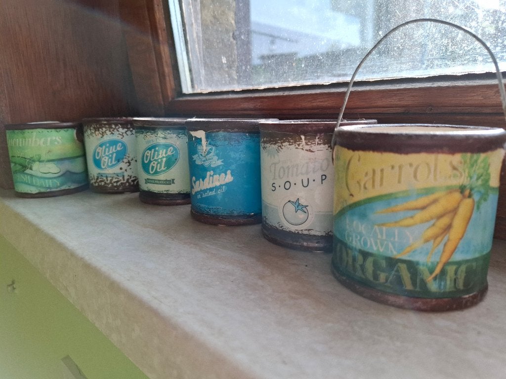 6 retro bloempotten perfect voor mancave, keuken, beercave, Tuin en Terras, Rond, Ophalen of Verzenden, Zo goed als nieuw, Binnen
