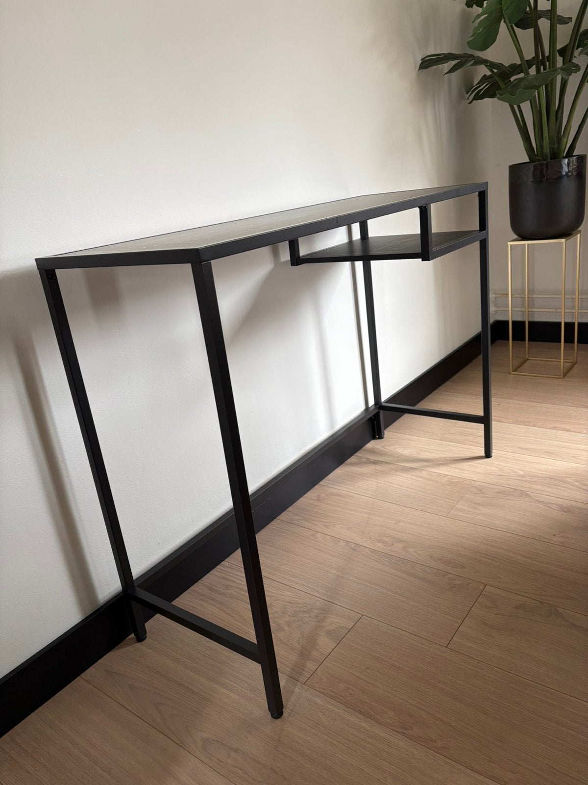 Sidetable met gouden blad, Huis en Inrichting, Tafels | Bijzettafels, Ophalen, Zo goed als nieuw, 75 cm of meer, 60 cm of meer