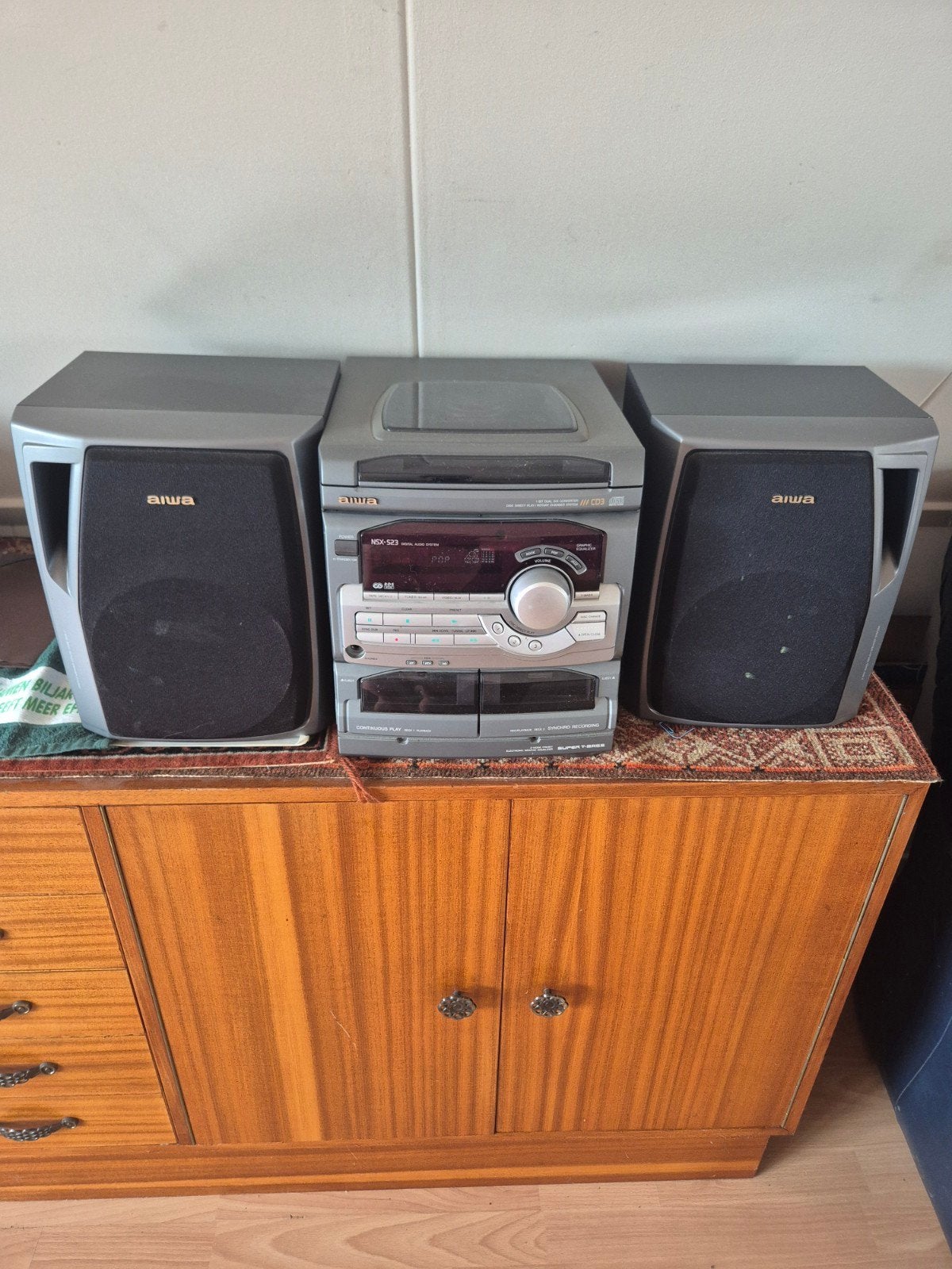 Aiwa NSX-S23 Midi Stereo Set met CD3-wisselaar en speakers, Gebruikt, Tuner of Radio, Microset, Ophalen