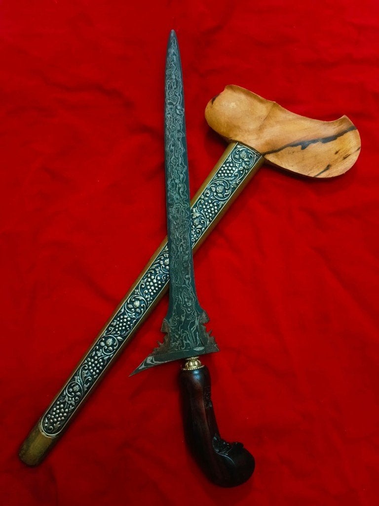 Antieke Keris Omyang Jimbe Padringan Kebak Timohohout SVG76, Verzenden, Overige materialen, Indonesië, Meerkleurig