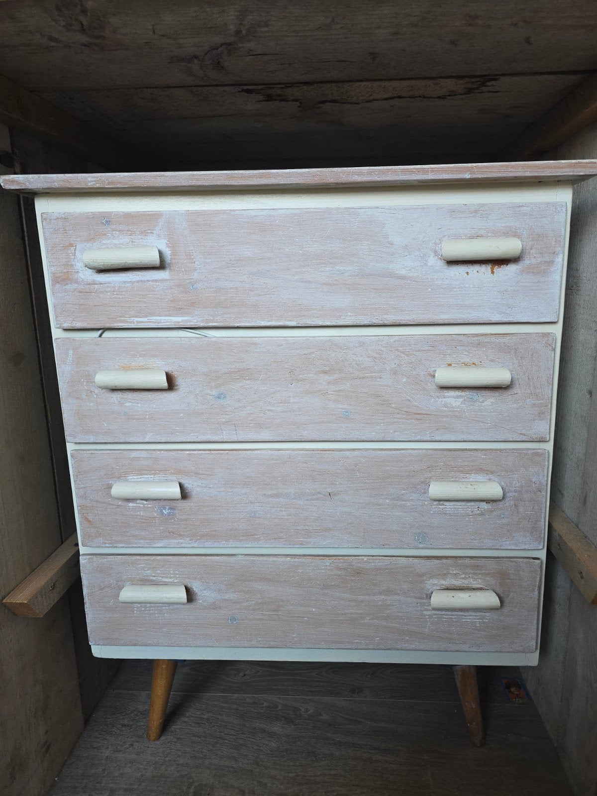 Houten ladekastje met soepele schuifladen, Huis en Inrichting, Ophalen, Gebruikt, 50 tot 100 cm, 3 of 4 laden
