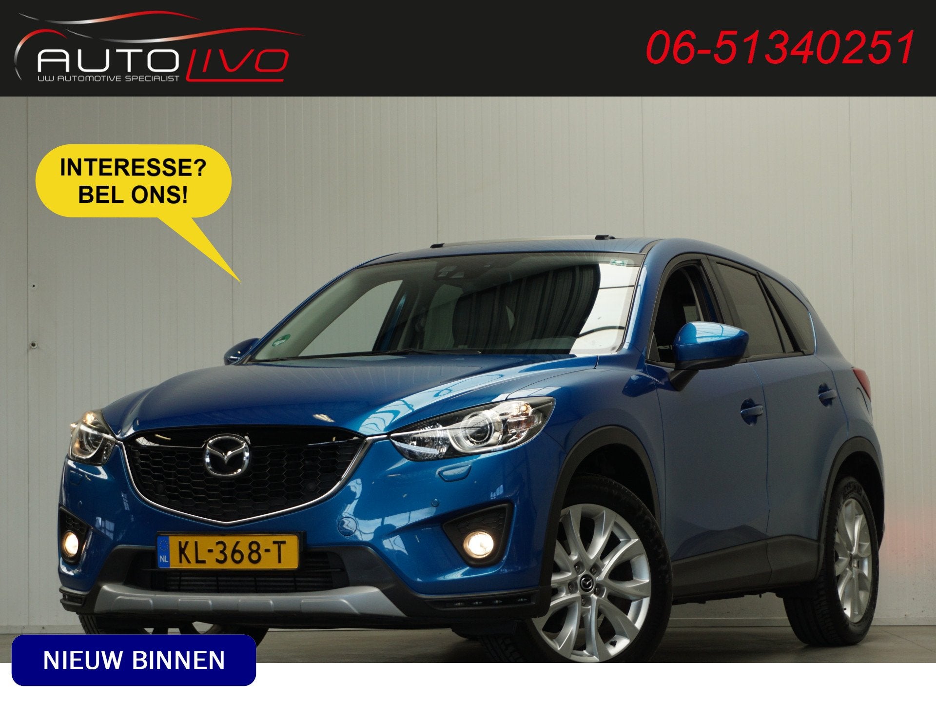 Mazda CX-5 2.2D HP GT-M 4WD 175 PK! AUTOMAAT! LEER BOSE DAKJ, Auto's, Automaat, Gebruikt, Zwart, 4 cilinders