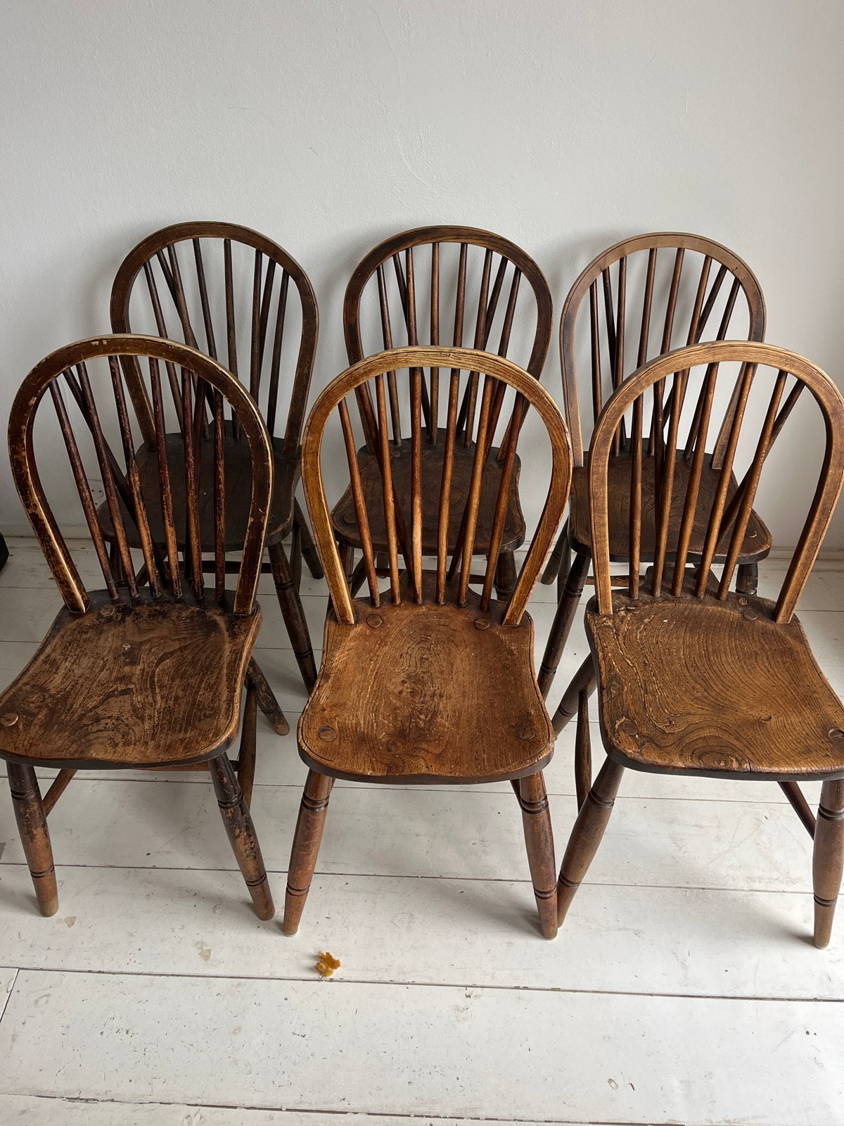 Set van 6 Antieke Windsor Stoelen - Eikenhout, Ophalen