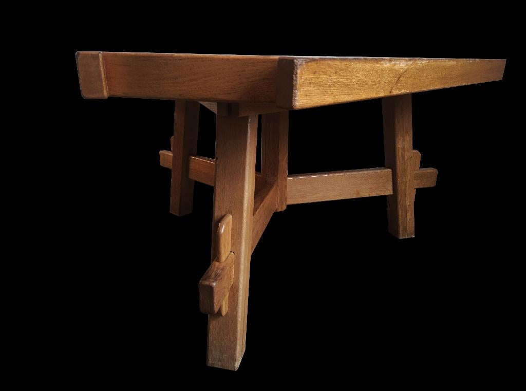 Unica zeer bijzondere vintage design brutalist eettafel, Ophalen, Gebruikt, Hout