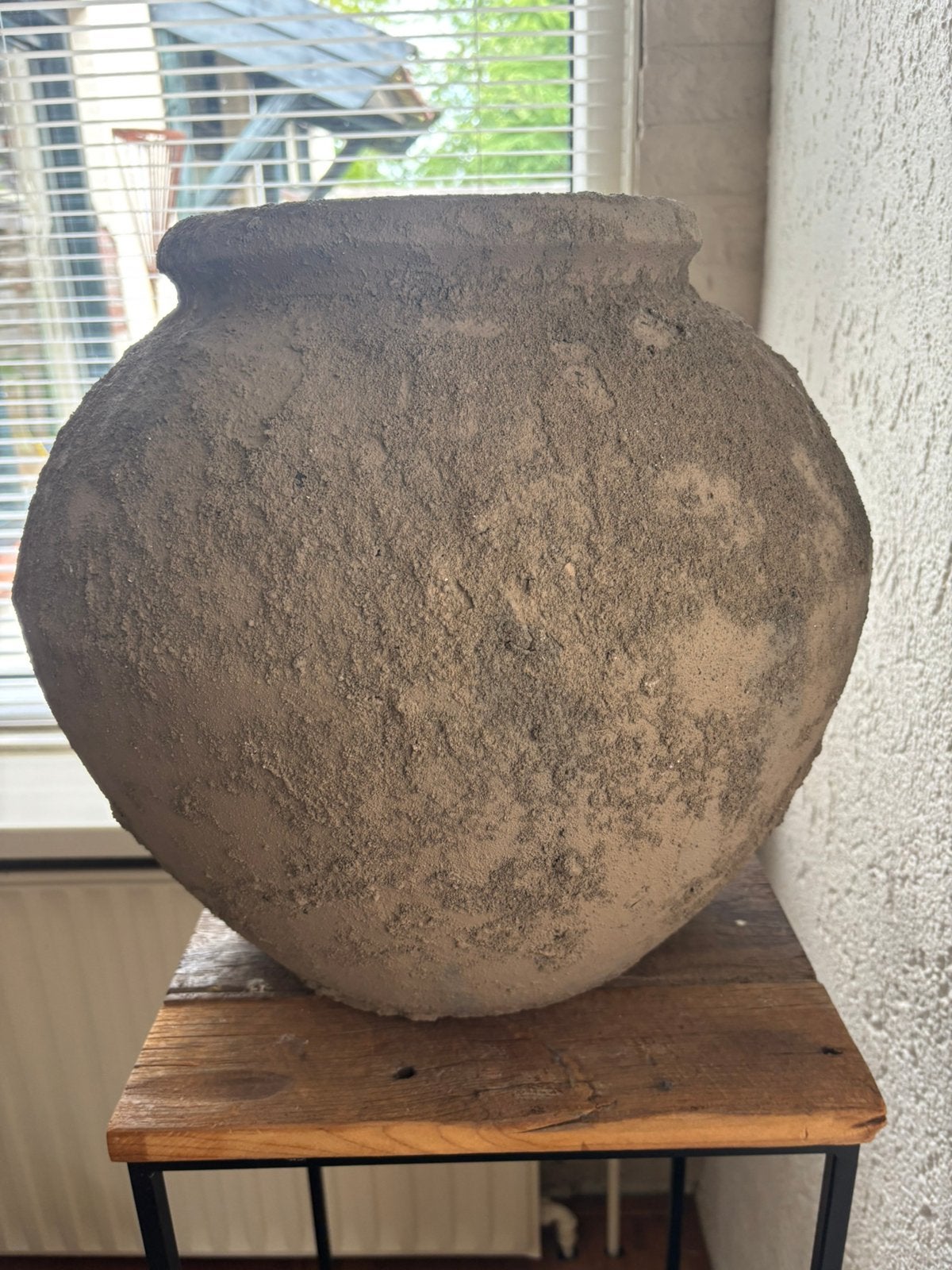 Prachtige taupe kleur stenen kruik, Ophalen, Overige kleuren, Handgemaakt, Zo goed als nieuw