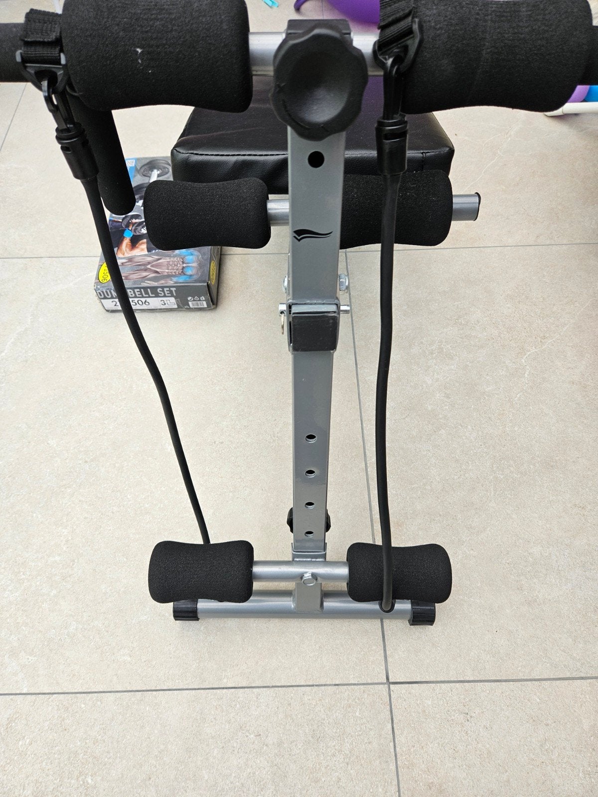 Fitnessbank met dumbbell set (10.3KG), Ophalen, Gebruikt, Buik, Fitnessbank