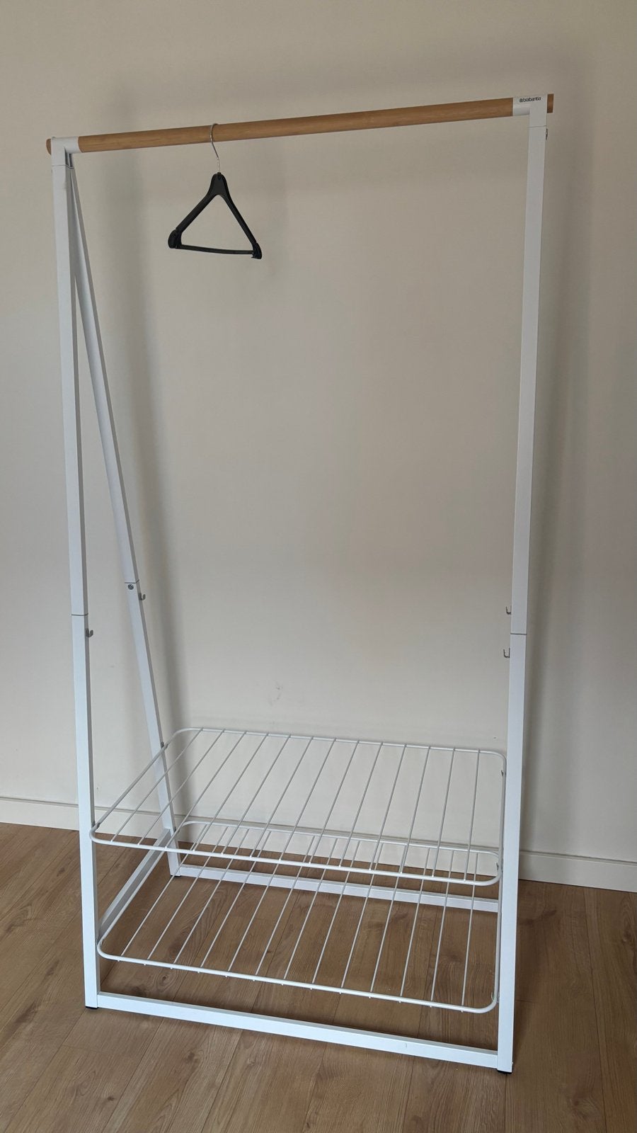 Brabantia Kledingrek Linn met plank - Wit/Hout, Kleding | Dames, Ophalen, Zo goed als nieuw
