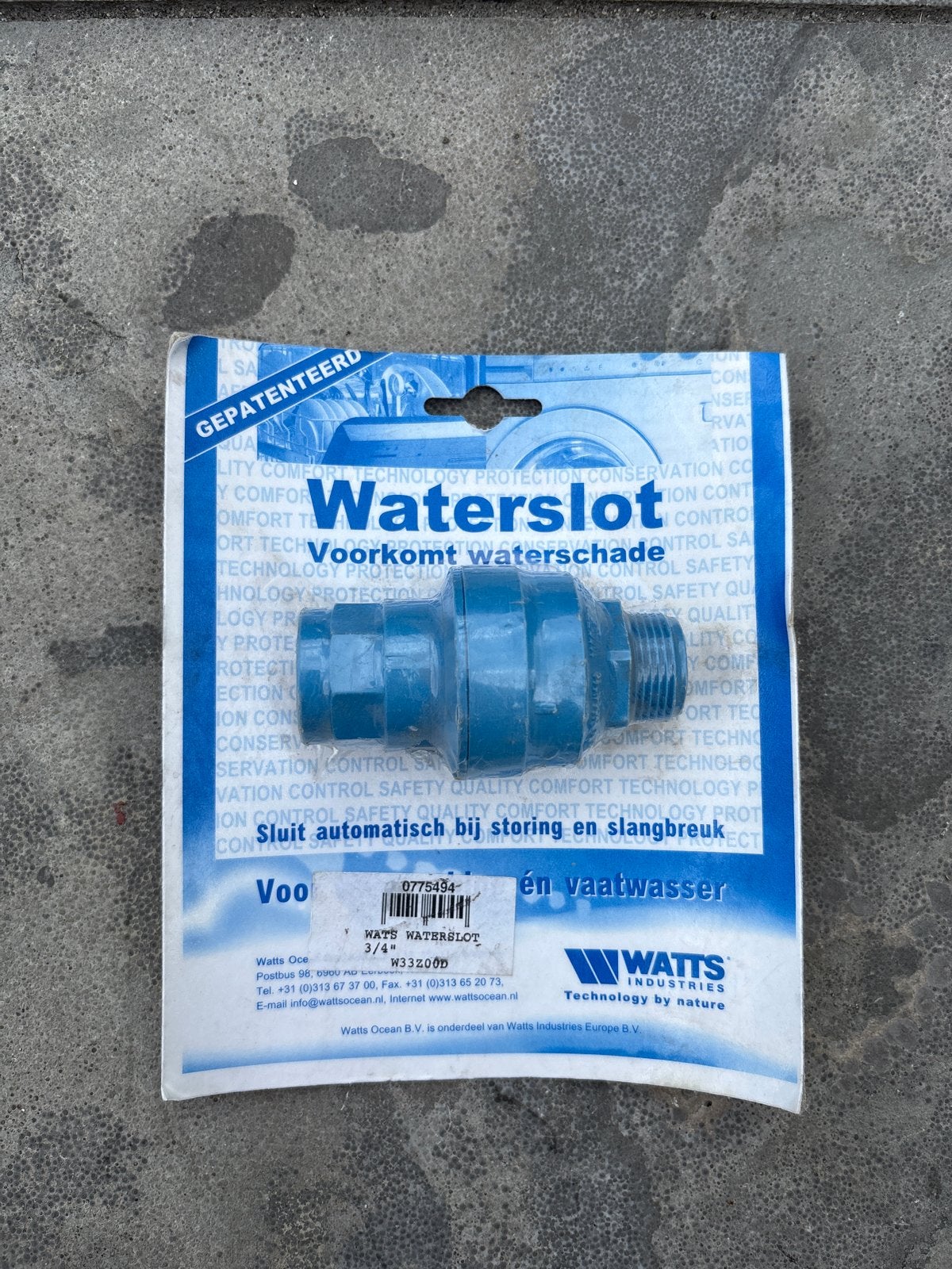 Watts Waterslot 3/4" - Voorkomt waterschade, Ophalen, Nieuw