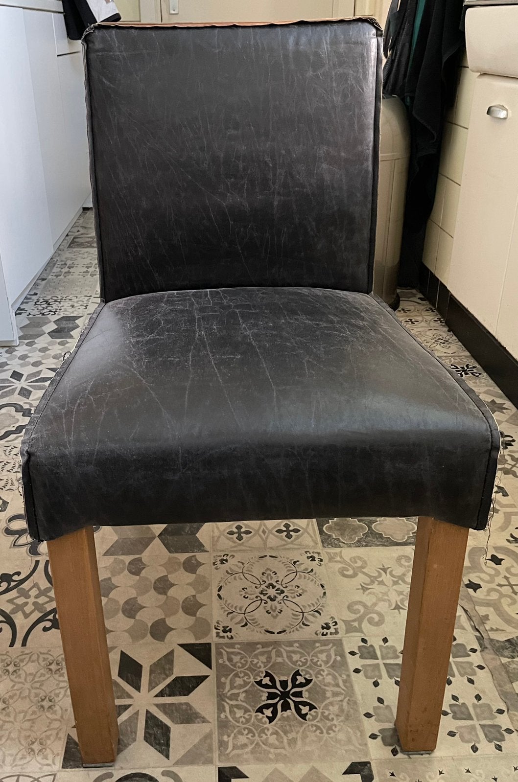 Set van 4 Rivièra Maison eetkamerstoelen – Pellini leer, Ophalen, Gebruikt, Bruin, Leer