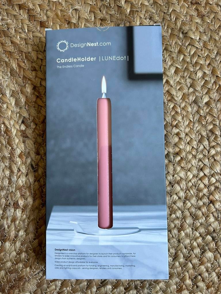 LUNEdot kandelaar roze met 3 kaarsen, Overige materialen, Overige kleuren, Verzenden, Nieuw
