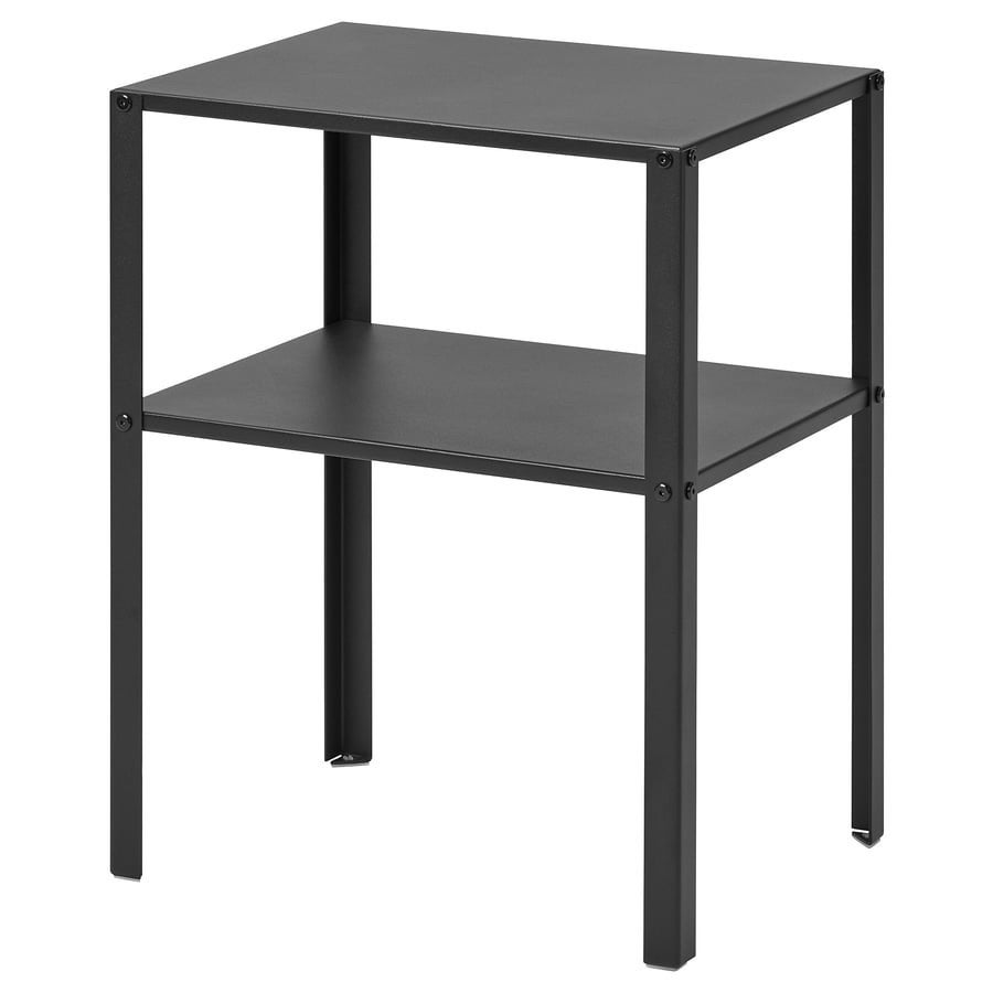 2x IKEA KNARREVIK bijzettafel - zwart, Minder dan 55 cm, Gebruikt, Metaal of Aluminium, Vierkant