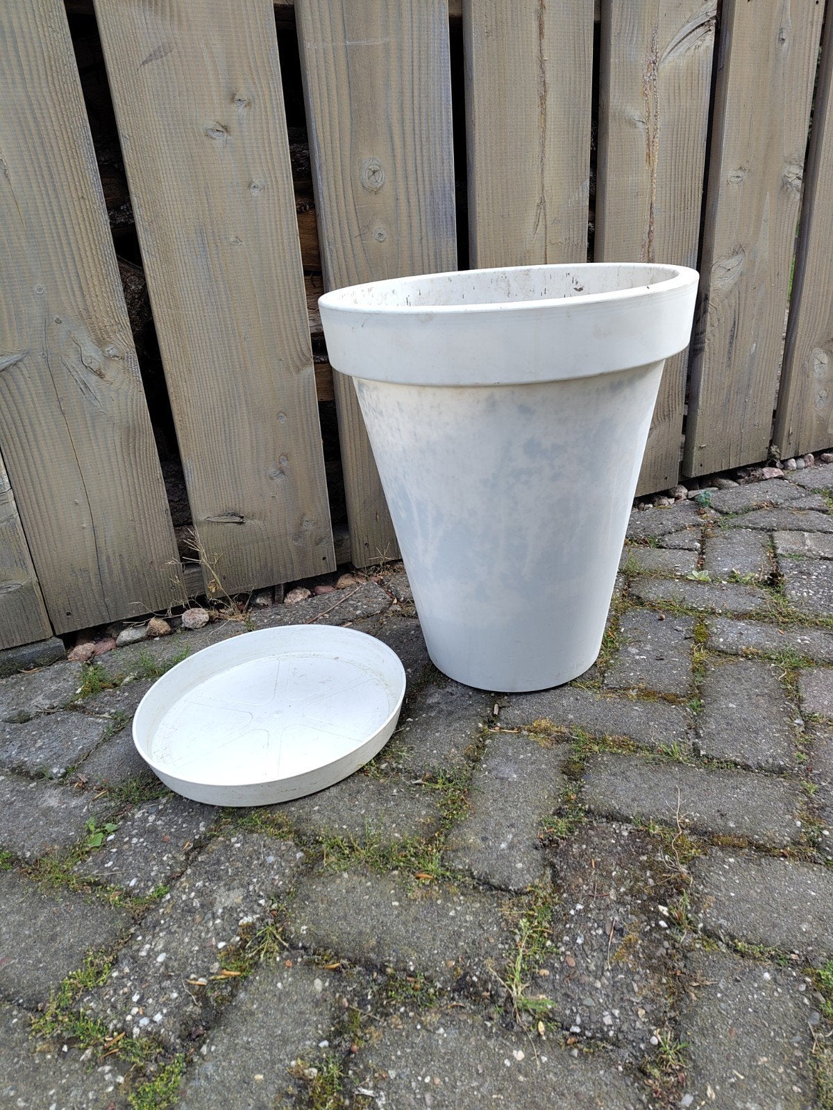 Bloempot met onderstel 40 hoog, Tuin en Terras, Bloempotten, Ophalen of Verzenden, Rond, Kunststof