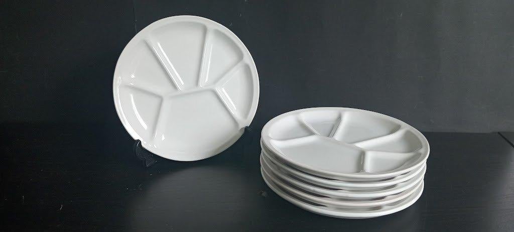 Vintage fondue bord van wit aardewerk uit de jaren 70,, Huis en Inrichting, Keuken | Servies, Ophalen of Verzenden, Aardewerk