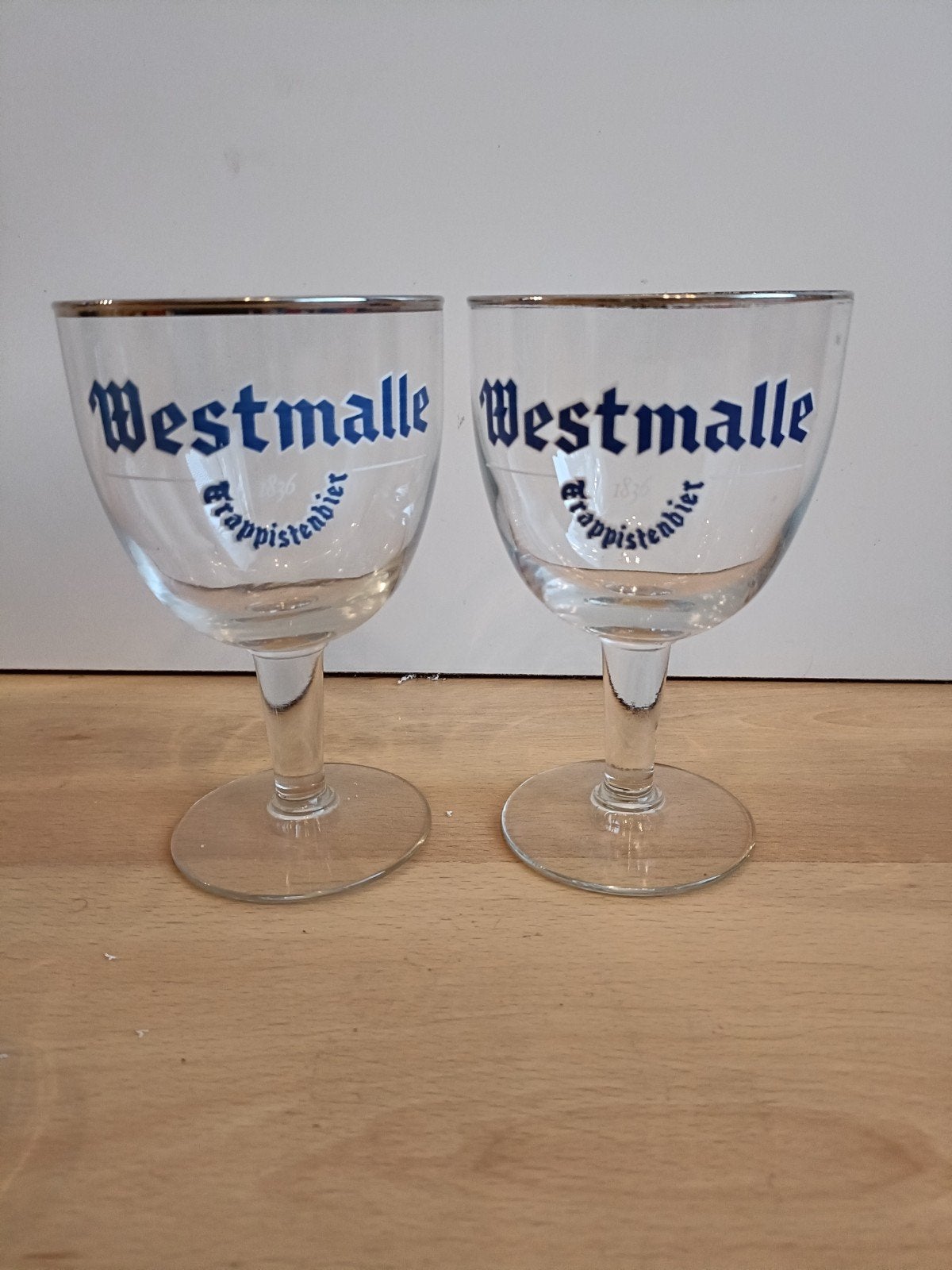 2 Westmalle Trappist glazen, Ophalen of Verzenden, Zo goed als nieuw, Glas of Glazen, Overige merken